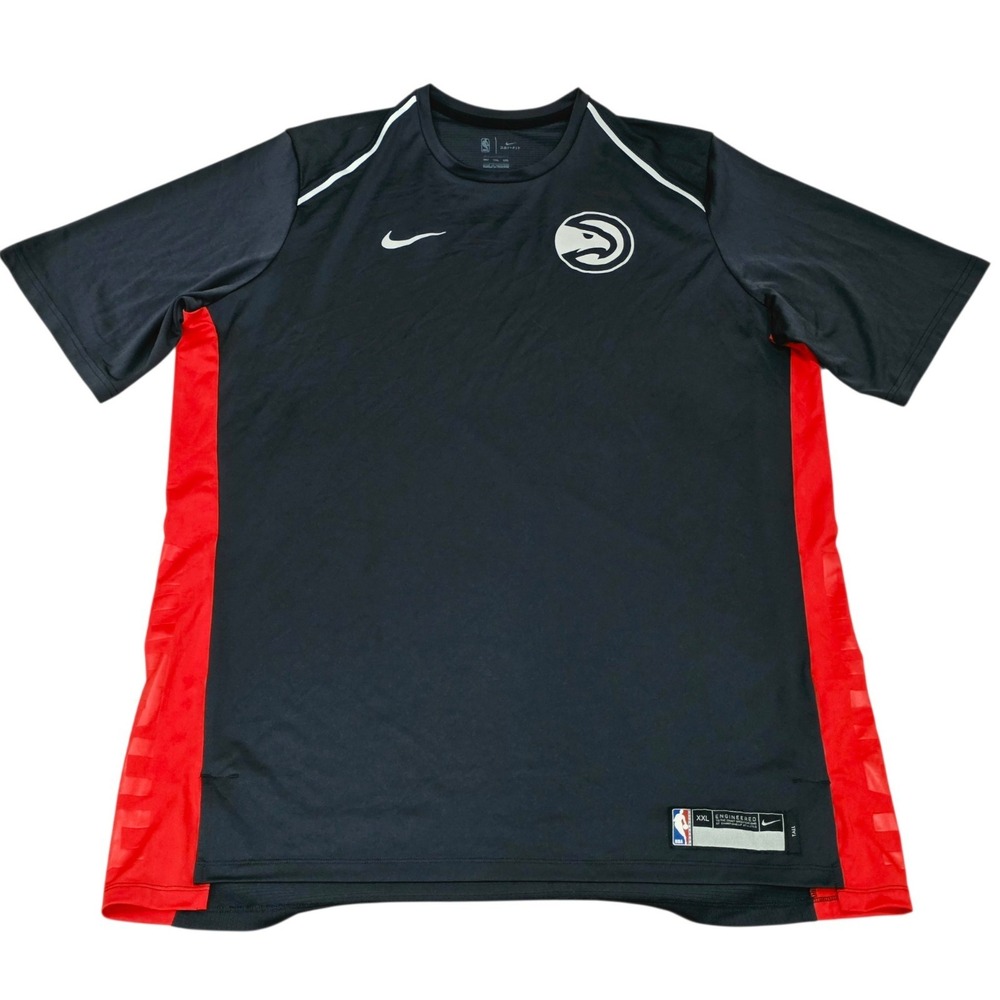 Nike Atlanta Hawks NBA Dri-FIT On Court Shooting Shirt Men's 2XL Black Red